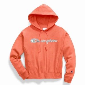 Women’s Champion Hoodie Peach Fleece-Lined